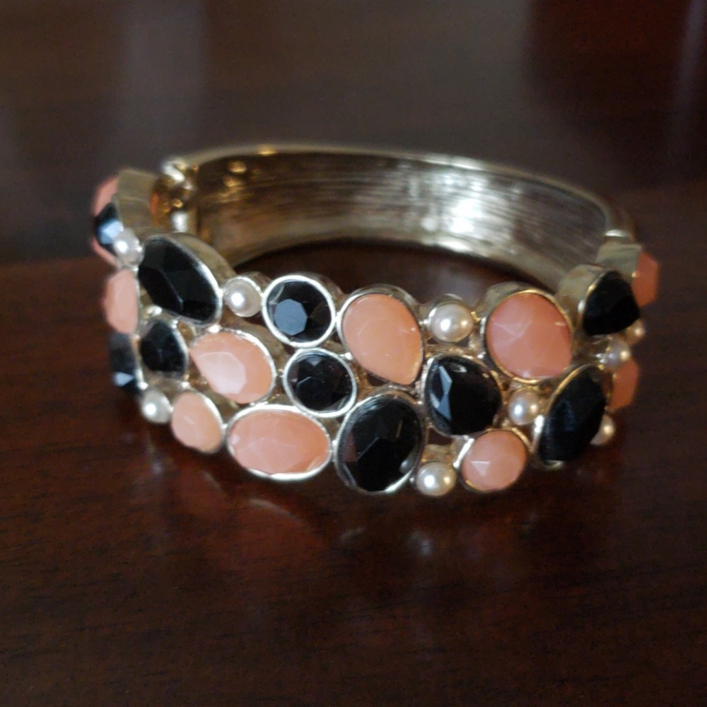 Banana Republic jeweled & pearl bangle bracelet